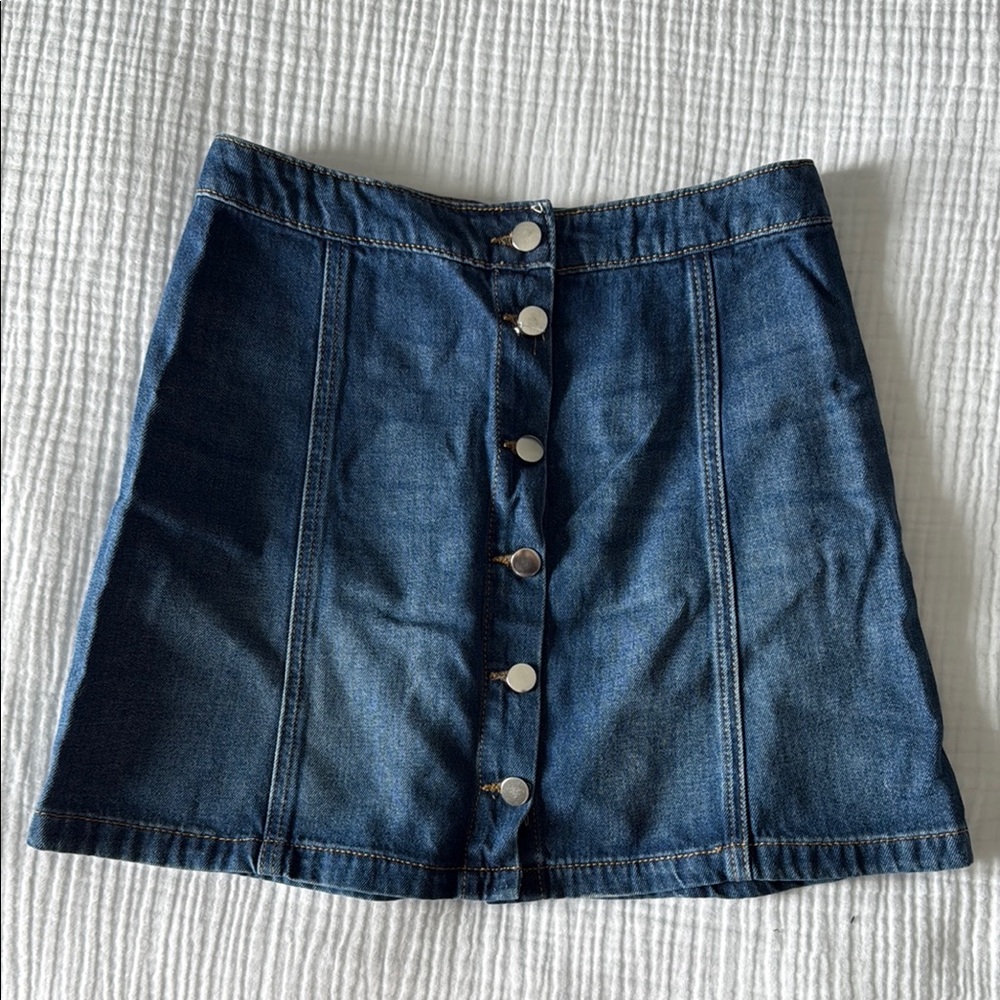 H&M Denim Button-Front Skirt